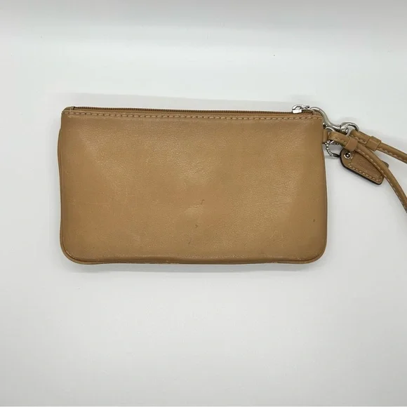 Coach Tan Leather Wristlet Wallet - Picture 6 of 14